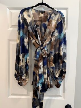 Multicolor Floral Print Long Sleeve Jumpsuit Romper
